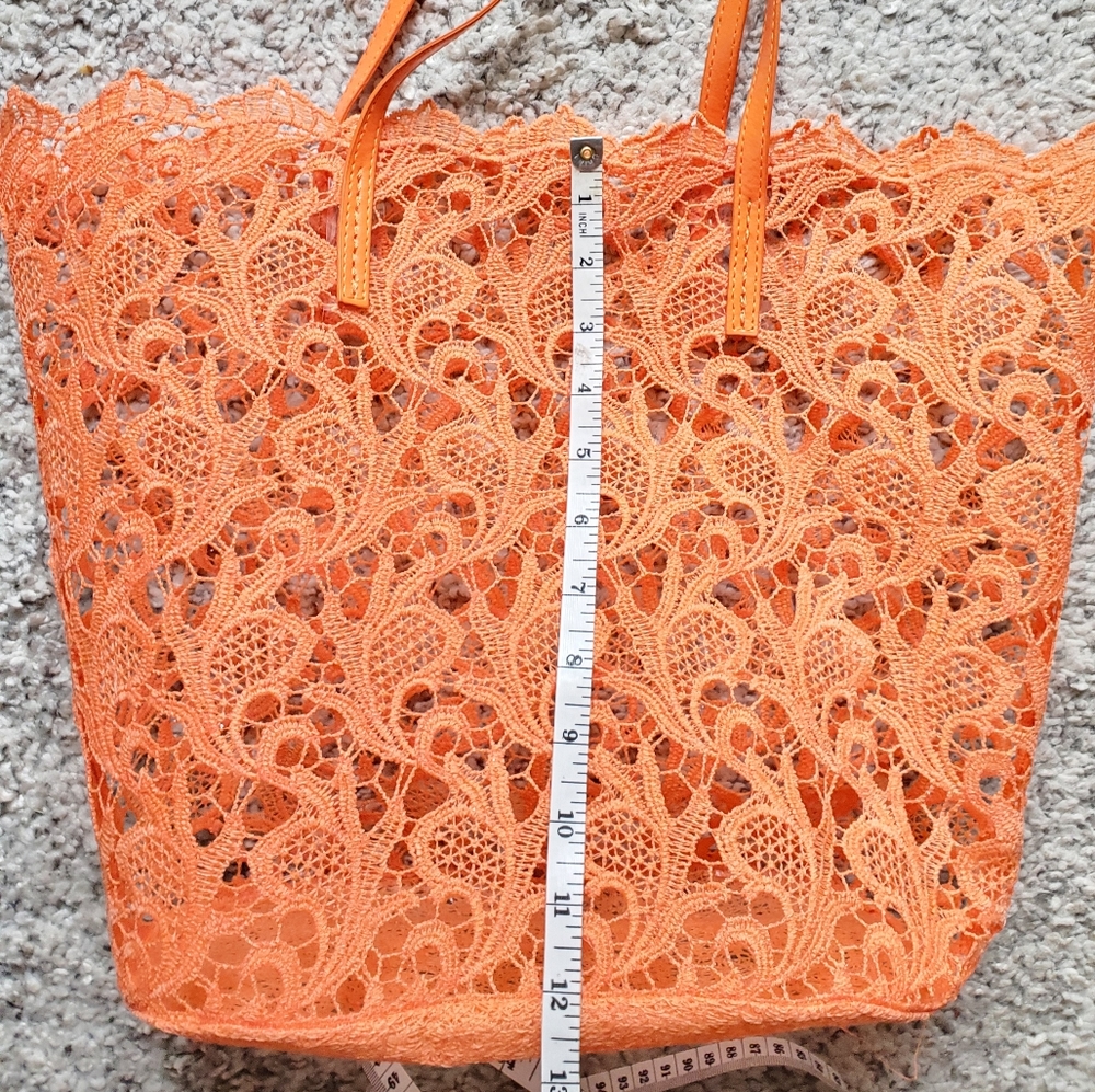 NWT PVC LV orange colour lace tote bag, great for swimming class - Picture 7 of 8